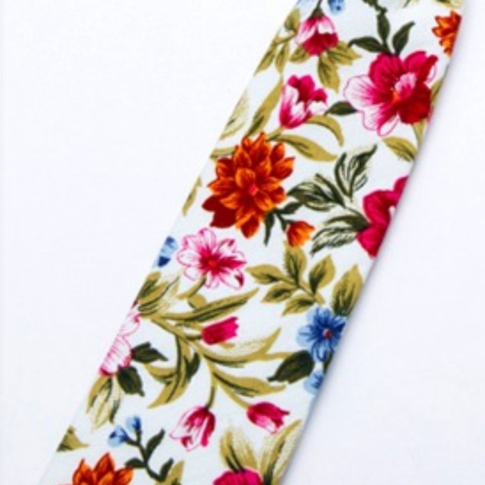 Men's Red & Orange Floral Tie. Great gift for your dad